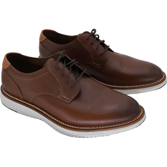 Johnston Murphy Hodges Plain Toe Full Grain Dress Shoe Tan US 11.5 EU 45